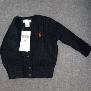 Ralph Lauren 9M Black Classic Button Up Sweater